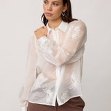 NovinCC Emb LS Shirt - Off white