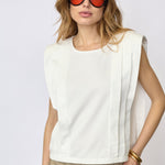 ZelliCC Padded Pleat Top - White - Co'couture