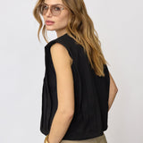 ZelliCC Padded Pleat Top - Black