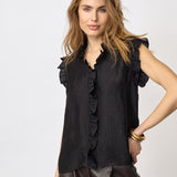 TassyCC Frill Top - Black