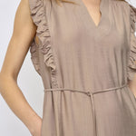 HeraCC Frill SS V-Dress - Walnut - Co'couture