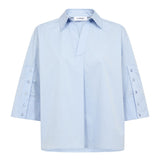 PoppyCC V-Blouse - Pale Blue