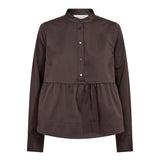 PoppyCC LS Flare Blouse - Dark Brown