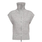 RowCC Zip Knit Vest - Grey Melange