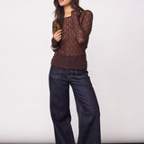 BarnaCC O-Neck Blouse - Dark Brown