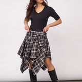 DagnyCC Check Tie Skirt - Black
