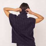 32222 RowCC Oversize Cable Knit Vest - Navy