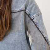 DeniceCC Denim Fringe Jacket - Bleach Denim