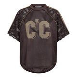 TreyCC Logo Lace Tee - Dark Brown