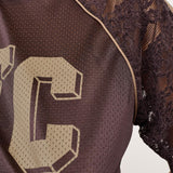 TreyCC Logo Lace Tee - Dark Brown