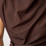 LunaCC Pleat Top - Dark Brown