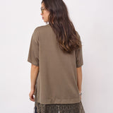 LarsonCC Mix Lace Tee - Olive