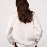 CamelloCC Asym Button Blouse - Off-White
