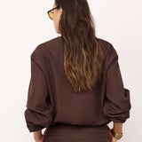 LunaCC Balloon Zip  Jacket - Dark Brown