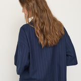 GabieCC Pin Funnel Neck Blouse - Navy