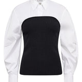 MerciaCC Poplin Mix Knit - White