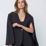 VolaCC Cape Button Blazer - Black
