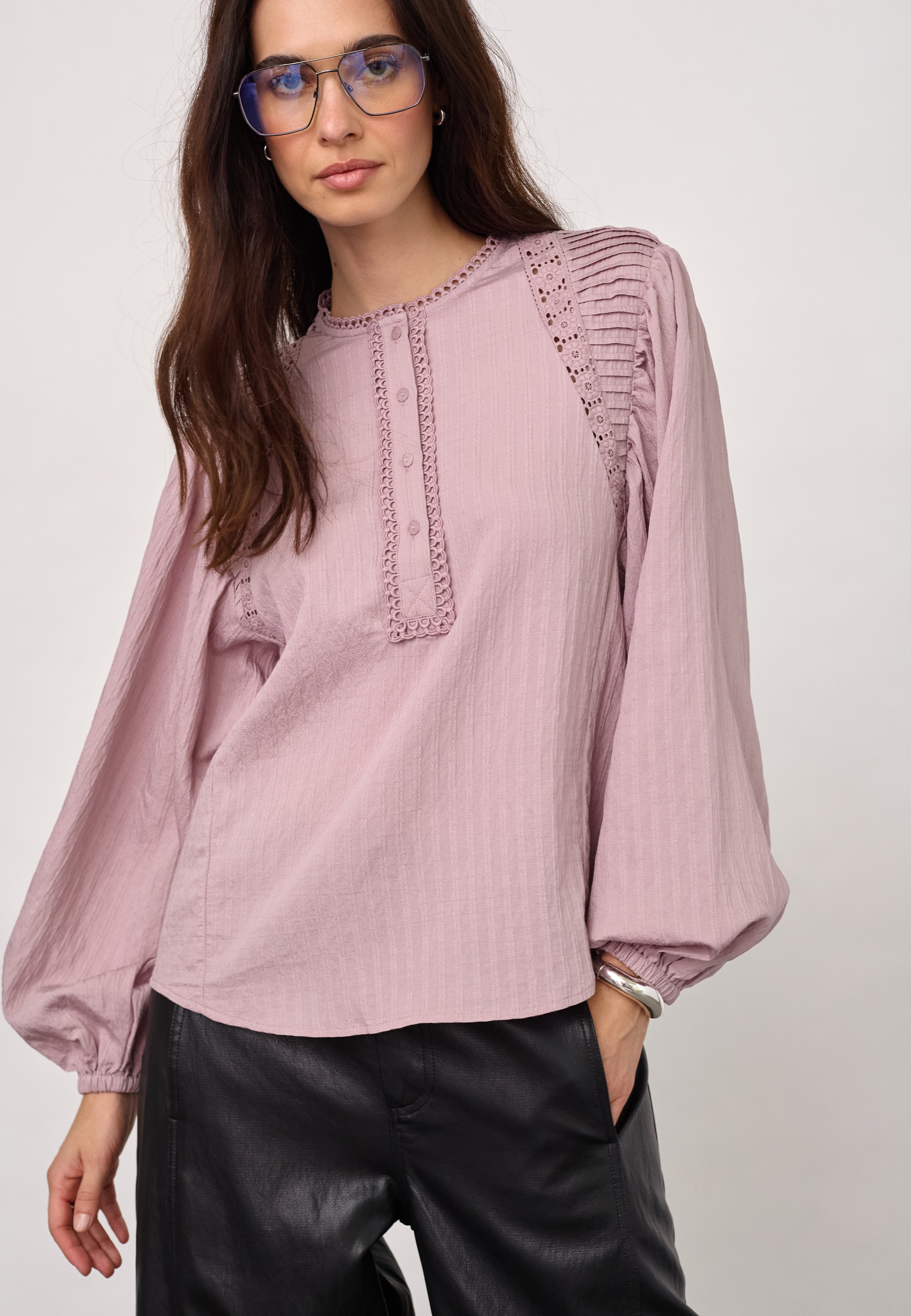 SenneCC Lace Blouse - Dusty Rose - Co'couture