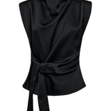SafiraCC Pleat Top - Black