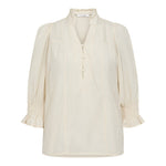 AilaCC Frill SS V - Blouse - Off white - Co'couture