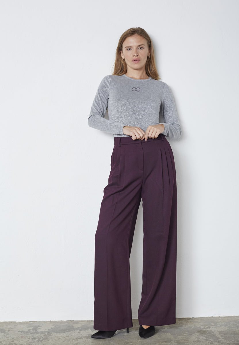 AlmiraCC Pleat LL pant - Plum - Co'couture