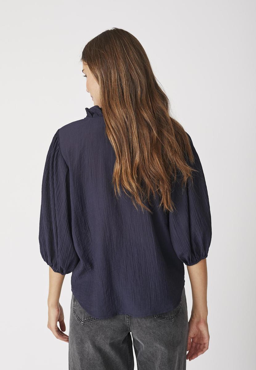 AnikaCC Frill SS Shirt - Navy - Co'couture