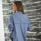 AnizaCC Oversize Slit Shirt - New Blue - Co'couture