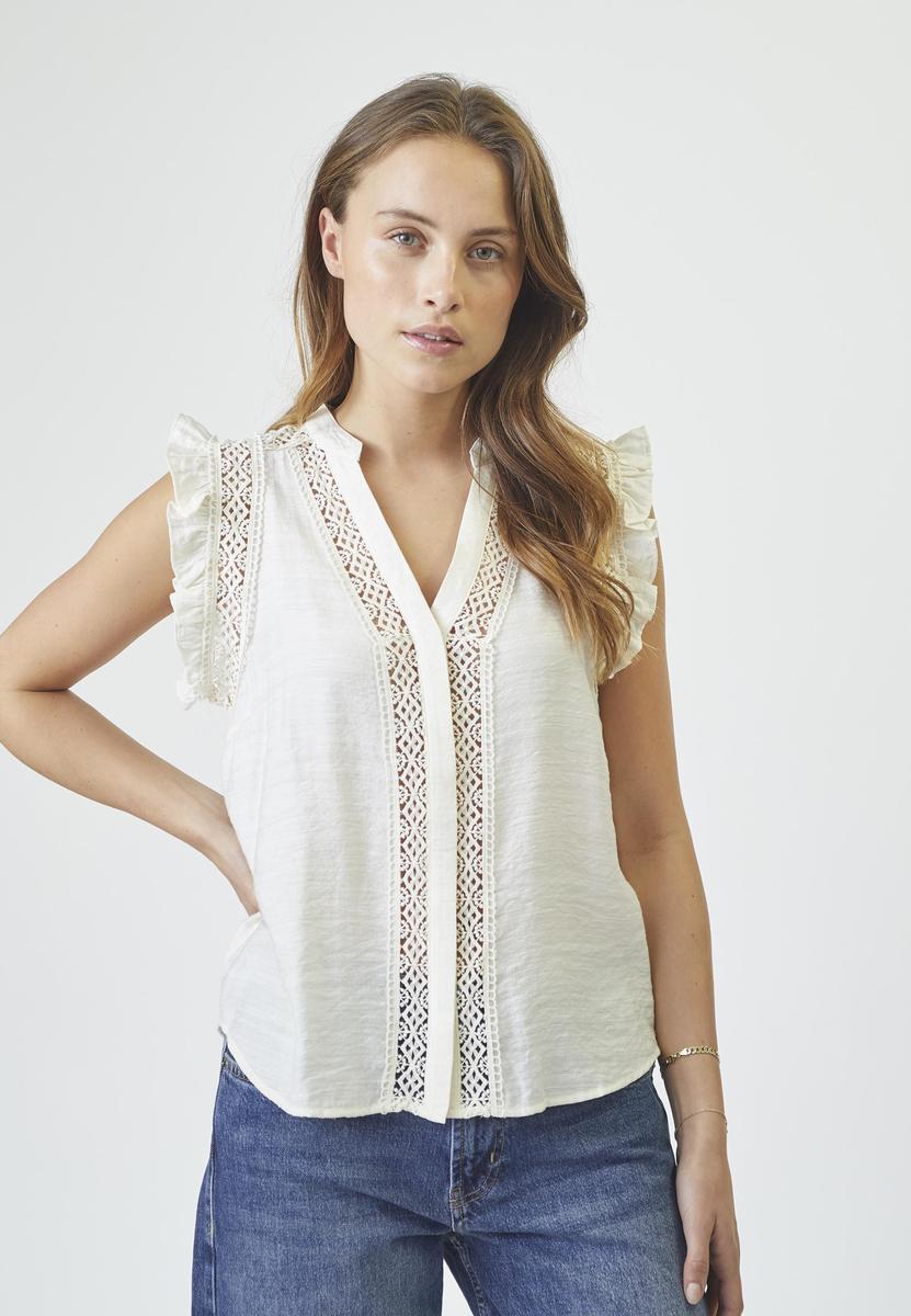 CarynCC Frill Top - Off white - Co'couture