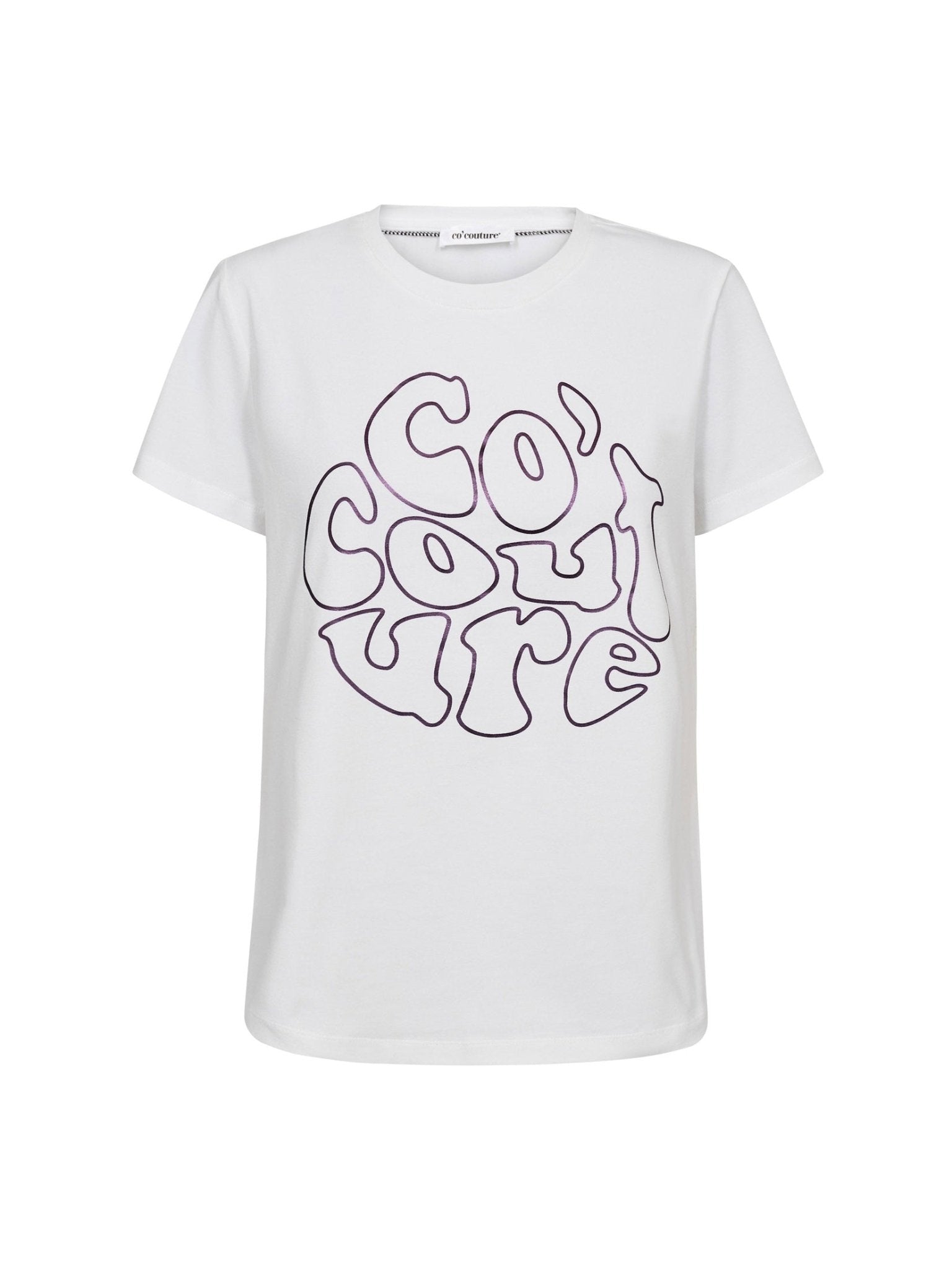 Co'coutureCC Foil Tee - White - Plum - Co'couture