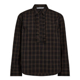 CoraCC Check Frill Shirt - Black - Co'couture