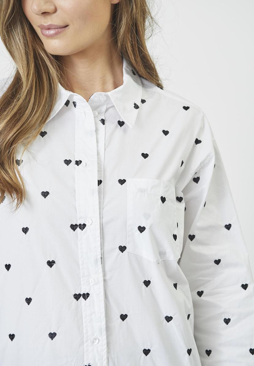 HeartCC Oversize Shirt - White - Co'couture