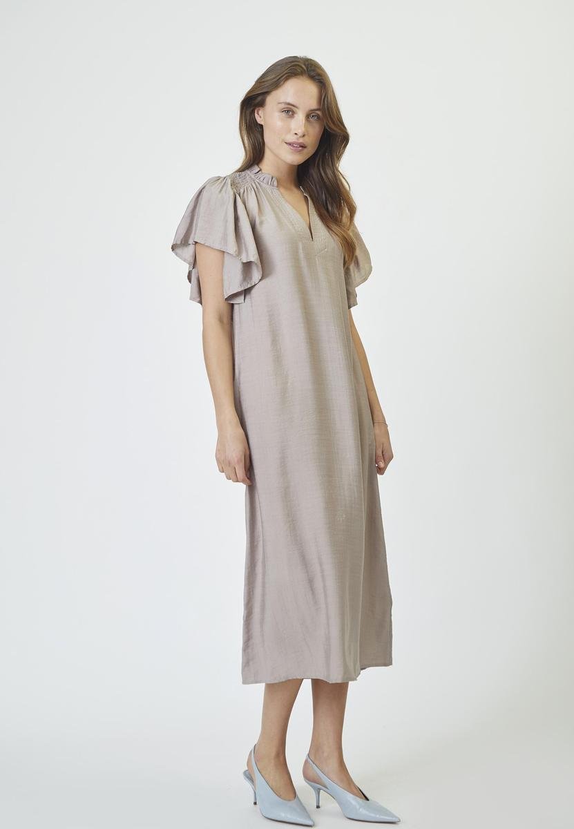 HeraCC SS Frill Dress - Walnut - Co'couture