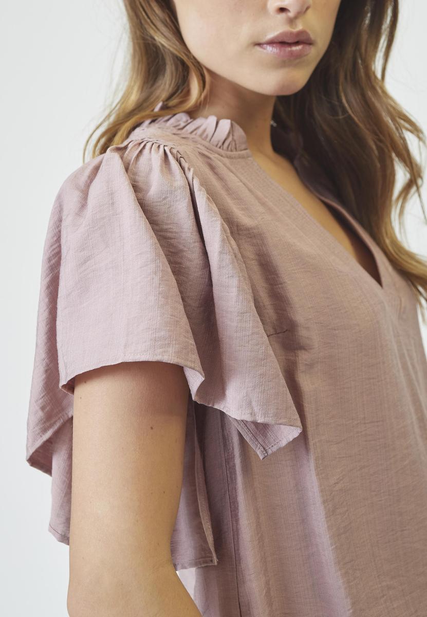 HeraCC SS Frill Top - Old Rose - Co'couture
