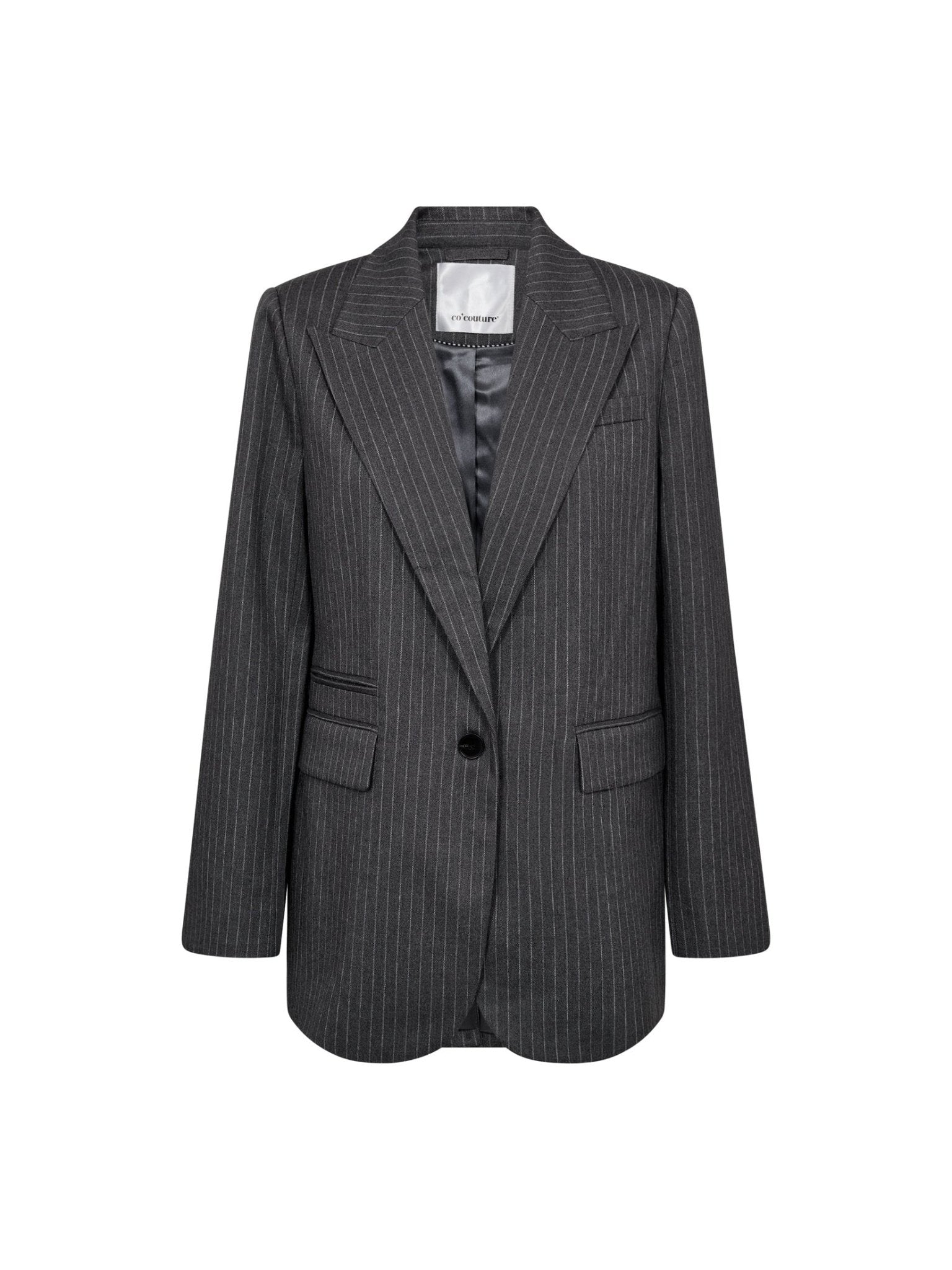 IdaCC Pin Single Oversi Blazer - Mid Grey - Co'couture