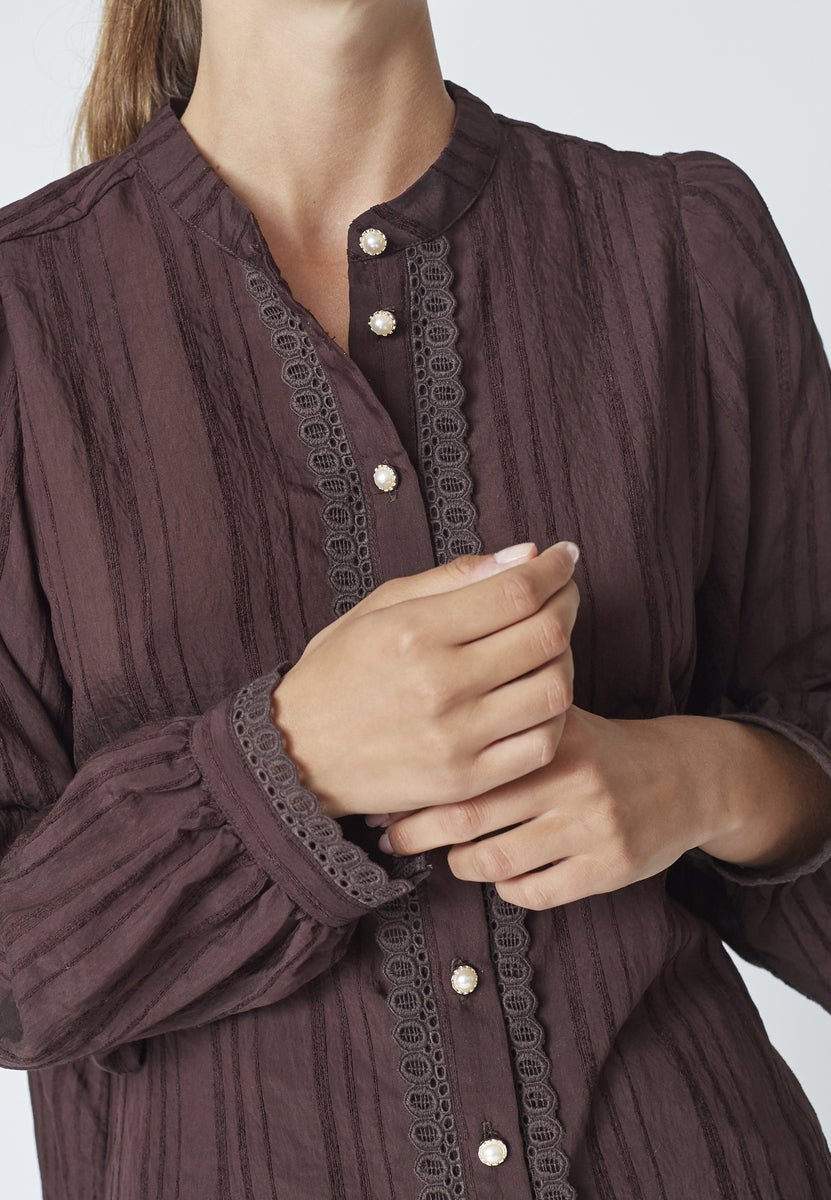 KesiCC Lace Shirt - Dark Brown - Co'couture
