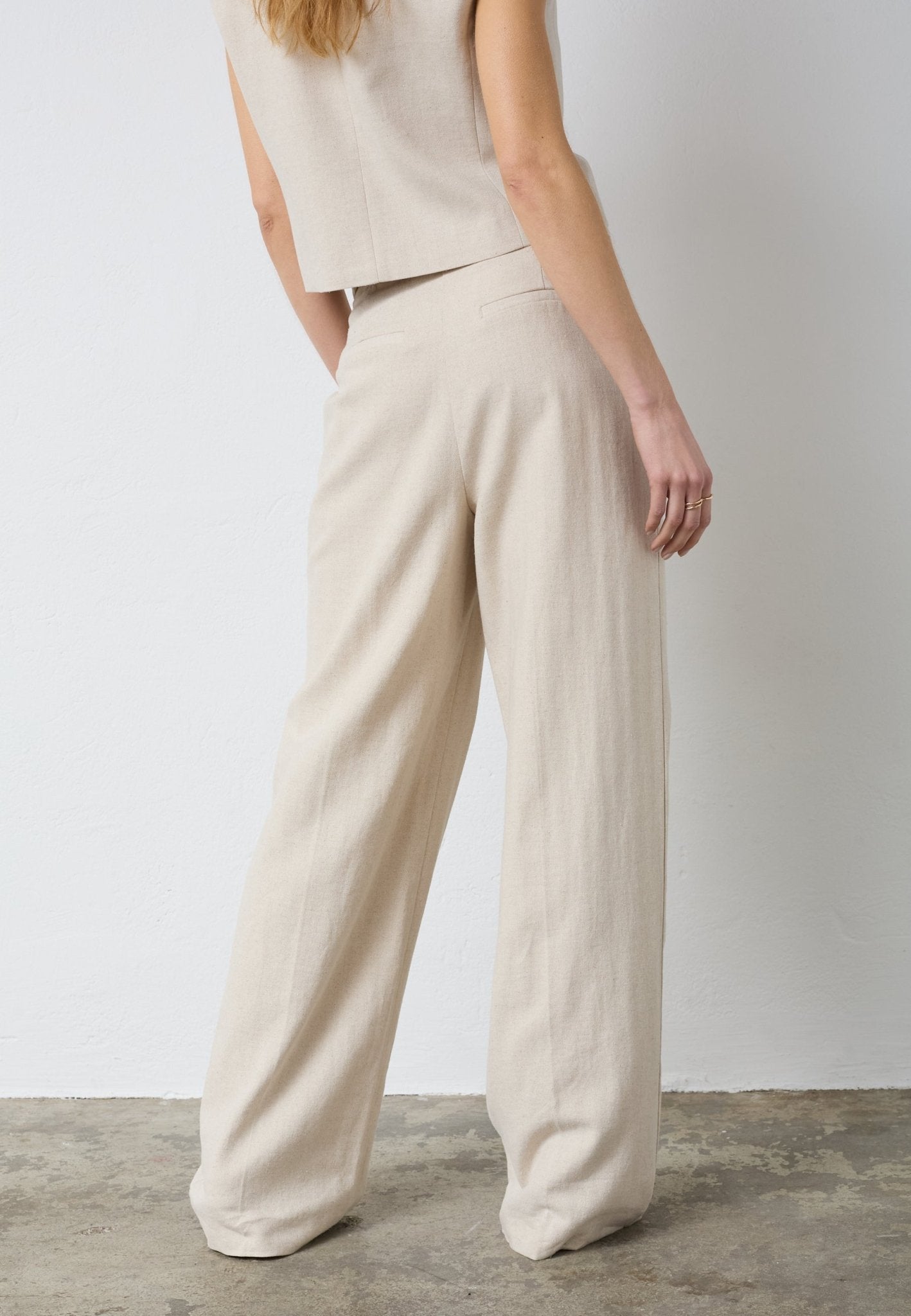 LeenaCC Linen Pleat LL Pant - Bone - Co'couture