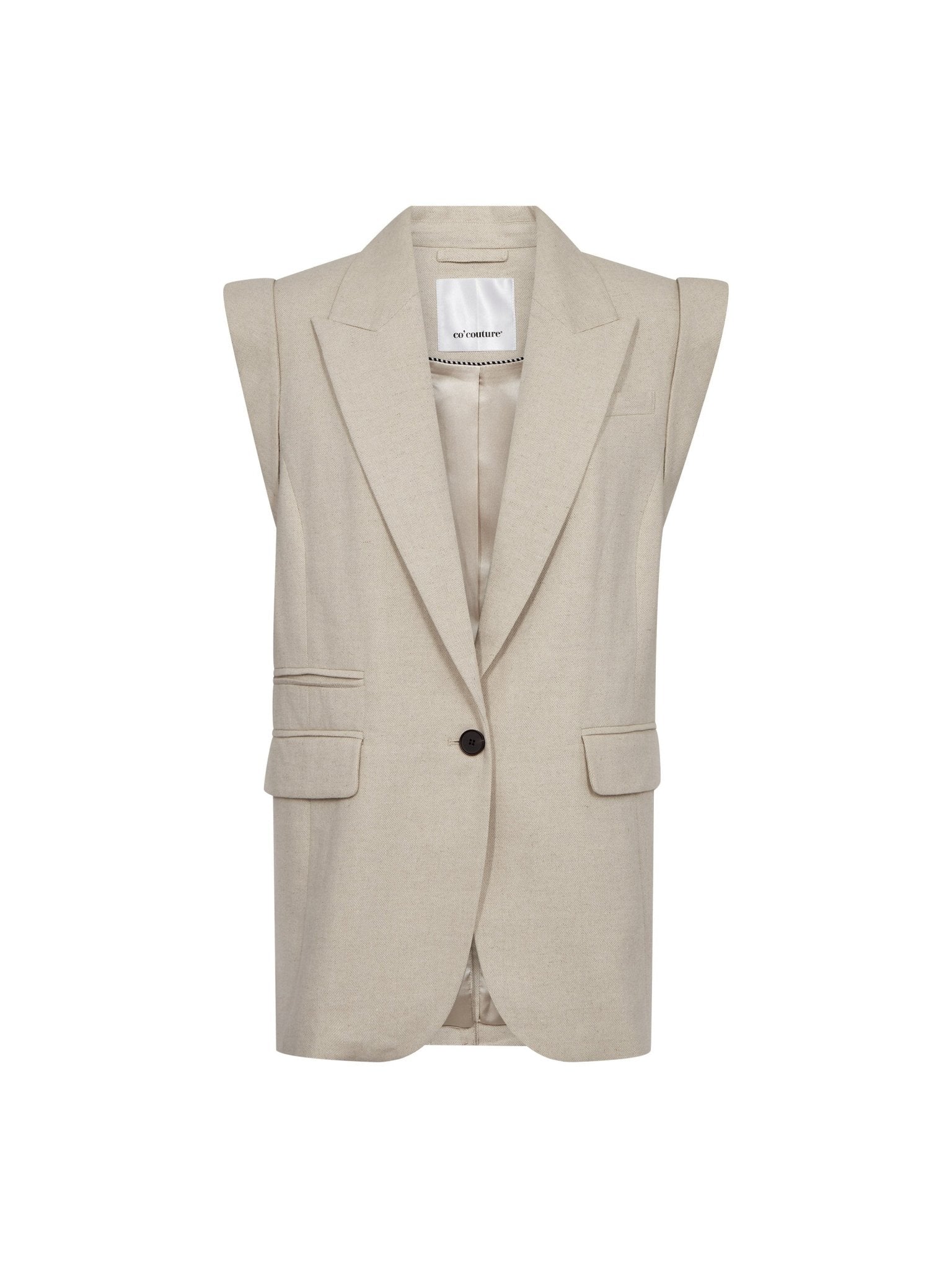 LeenaCC Linen Wing Vest - Bone - Co'couture