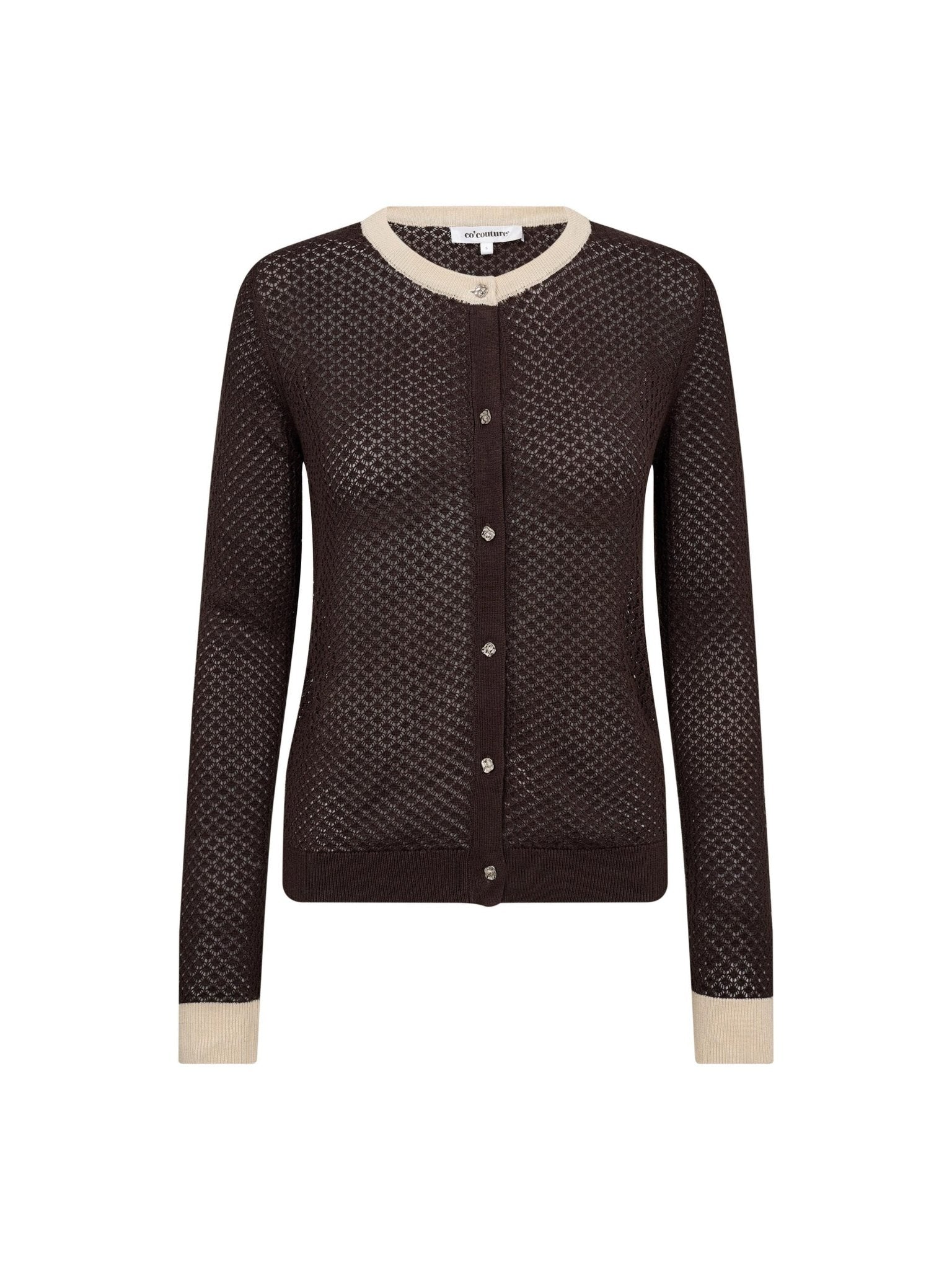 LueCC Pointelle Cardigan - Dark Brown - Co'couture