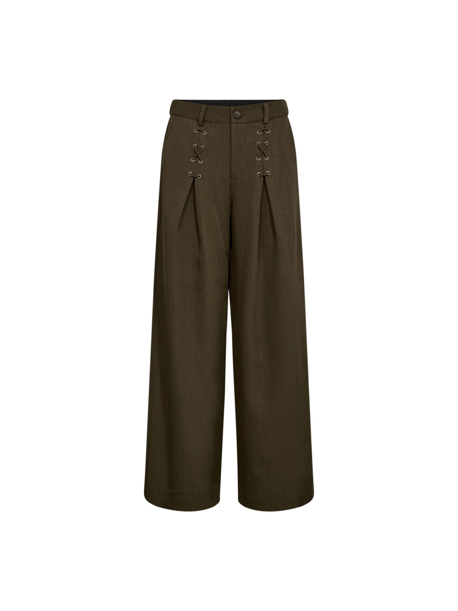 LunaCC Eyelet Wide Pant - Military Olive - Co'couture