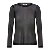 Mesh O - Neck Blouse - Black - Co'couture