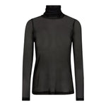 MeshCC Roll - Neck Blouse - Black - Co'couture