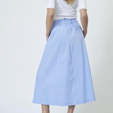 MicaCC Stripe Pleat Skirt - Pale Blue - Co'couture