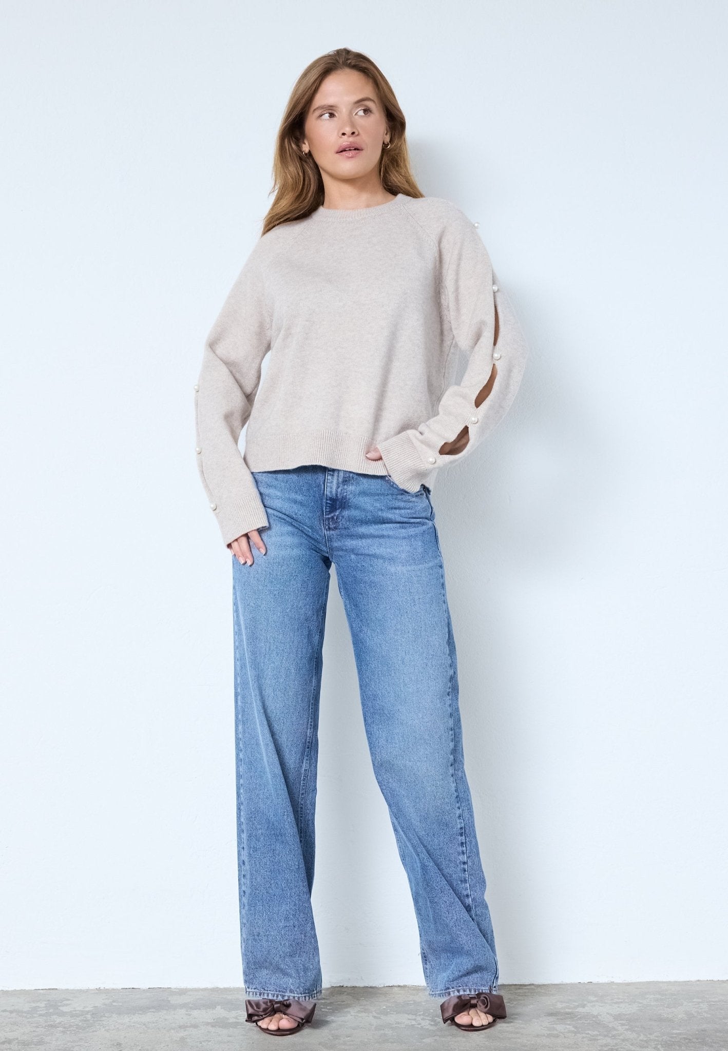 RowanCC Pearl Sleeve Knit - Bone - Co'couture