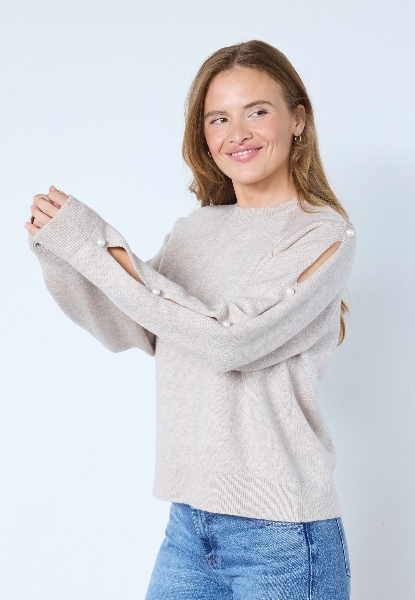 RowanCC Pearl Sleeve Knit - Bone - Co'couture