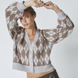 RowCC Check Cardigan - Walnut - Co'couture
