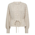 RowCC Pointelle Tie Cardigan - Ivory - Co'couture
