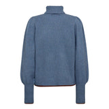 RowCC Puff Rib Roll Neck - Blue - Co'couture