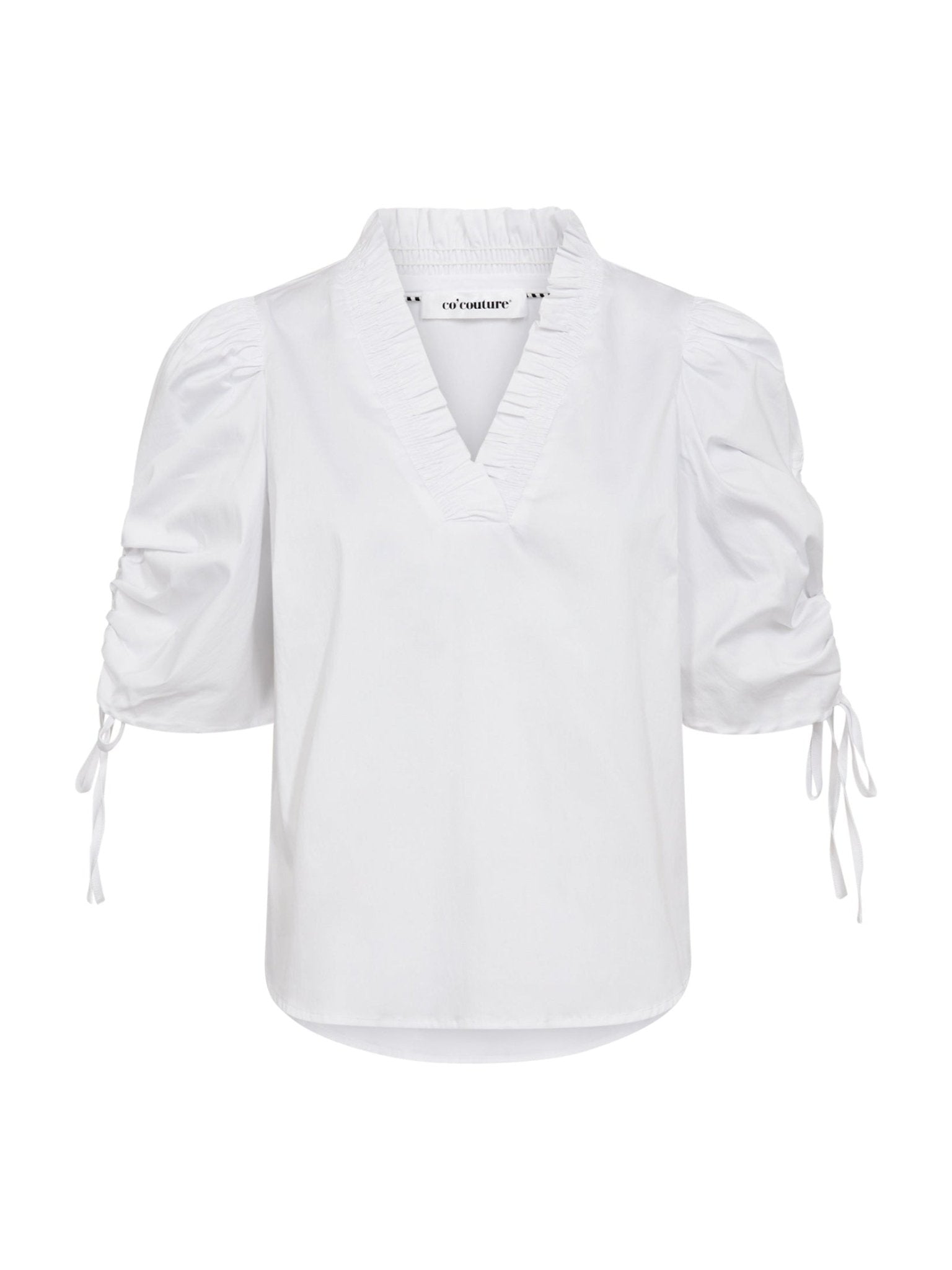 SannaCC SS Puff V - Blouse - White - Co'couture