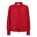 ShinaCC Frill LS Shirt - Red - Co'couture