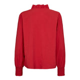 ShinaCC Frill LS Shirt - Red - Co'couture